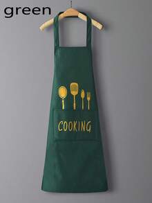 1 pieza Delantal ajustable impermeable y resistente al aceite con bolsillos, adecuado para chefs, jardineros, panaderos, floristas, pintores, baristas, uniformes, suministros de cocina. [Pueden ocurrir ligeras variaciones de estilo debido a diferentes lotes de producción] - Multicolor - Ver 7