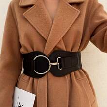 New Minimalist Personalized Elastic Wide Waist Belt Suitable For Suit Jacket Waist Training Thick Waist Belt - Black - View 9