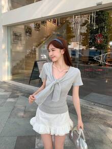 Women Tops - Light Grey - View 1