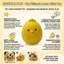 Wang Meow Pet Durable Latex Squeaky Small Yellow Chicken & Dog Toy - Cute Cartoon Pet Chew Toy, Relieve Boredom And Clean Teeth, Suitable For Small To Medium Dogs - Multicolor - View 7