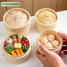Single/Double Layer Bamboo Steamer Basket, Diameter 4.5"/5"/6"/7", Suitable For Pots And Pans, Simple And Easy-To-Use Steamer, Ideal For Steaming Dumplings/Vegetables, Healthy Oil-Free Cookware, Home Cooking Snacks, Light Meals, Single-Serving Cooked Food, Suitable For Single-Person Household Kitchen - View 3
