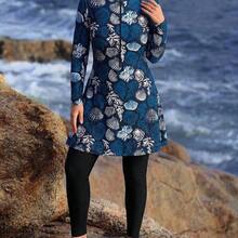 Swim  Plus Size Women's Shell Print Burkini Swim 2pcs/Set Young Women's Gradient ColorSwimsuit With Full Coverage,Modest Swimsuit Blue Outfit For Women Cruise Wear For Women Plus Size Modest Swimsuit,Suitable For Beach,Spring/Summer - Multicolor - Ver 11