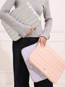 Túi đựng laptop tối giản kèm giá đỡ máy tính, bao đựng laptop di động, vỏ laptop chống sốc bóng bẩy, lớp đệm mềm mại bảo vệ có khóa kéo, thích hợp cho trường học, công sở, du lịch, đi làm, quà tặng độc đáo cho Ngày Nhà giáo, quà sinh nhật, quà ngày lễ, quà tiệc tùng, quà tựu trường. - Nhiều màu - Xem 2