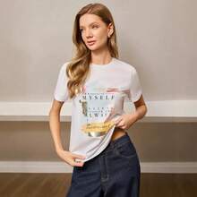 Top de Verano 2026 de Estilo Europeo y Americano, Versátil, Estilizador, Fresco, Casual, Cómodo, Oversize, Moderno y Dulce - Blanco - Ver 3