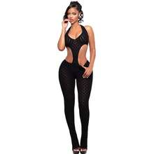 Women's Summer Jumpsuit Sexy Deep V Neck Sheer Panel Bodycon Slim Fit Solid Color Knit Romper For European And American Fashion  Outfit - 白色 - 查看 2