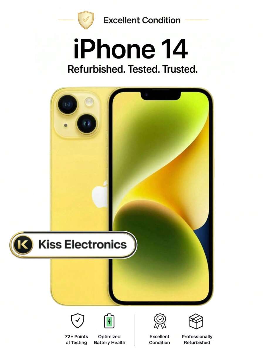 Apple IPhone 14 - Fully Unlocked Excellent - Grade A Condition Refurbished - Yellow - View 1