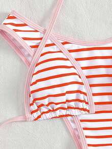 Set de 2 bikinis sexy y de moda en negro y blanco para mujer, ropa de playa de verano para vacaciones - Rojo - Ver 4