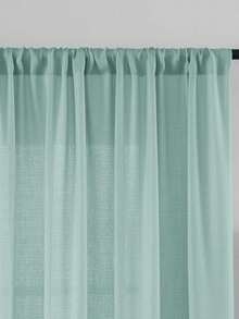 1pc/2pcs Linen Style Semi-Sheer Curtains, Faux Linen Texture Semi-Blackout Curtain Panels, Suitable For Living Room Bedroom, Faux Linen Semi-Sheer Curtains, Linen Blend Blackout Curtain Fabric, Modern Faux Linen Texture Semi-Sheer Curtains, Suitable For Living Room Bedroom Home Decor - Green - View 9
