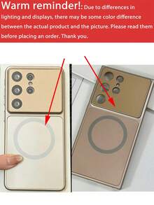 Funda magnética para teléfono para Samsung Galaxy S26 Ultra, S25 Ultra, S24, S23 Ultra, con ventana grande, acabado mate y protección anti-caídas - Oro de titanio - Ver 8