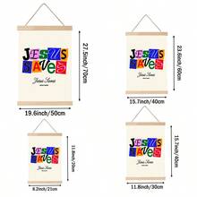 1pc Retro Jesus Saves Wall Art Picture Colorful Typography Christian Prints Canvas Painting Bible Verse Poster Inspirational Religious Decor For Living Room Bedroom Bathroom Wall Decoration Unframed , Framed Or Wooden Hanging Scroll - Pattern - View 10