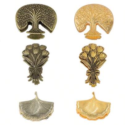 Marcapáginas de metal con diseños vintage de tema natural, con motivos del árbol de la vida, ramos de tulipanes y hojas de ginkgo. Perfectos para amantes de los libros y un regalo ideal para lectores y escritores.
