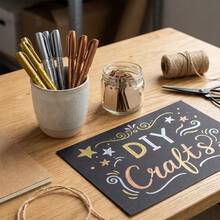 12pcs Metallic Color DIY Craft Markers, Mixed Colors, Quick Dry Oil-Based Pens Suitable For Cards, Labels And Home Decor, Random Colors - A - View 9