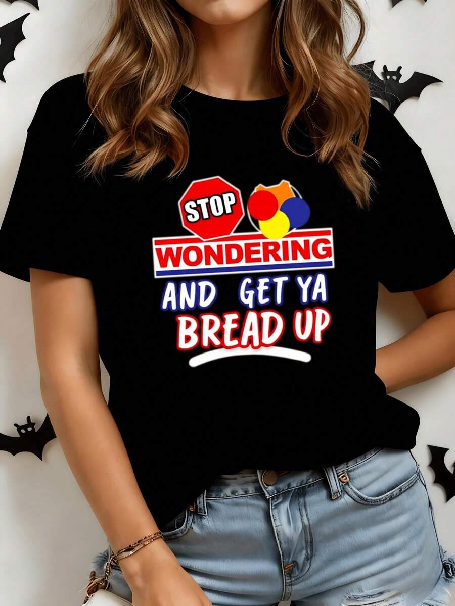 Frase motivadora que inspira a dejar de dudar y actuar con energía para alcanzar tus metas y prosperar camiseta de mujer casual moderna cómoda para uso diario - Negro - Ver 1