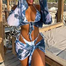 New Sexy Bikini Swimsuit Three-Piece Split Swimsuit Set For Adult Women Beach Swimwear - Main Image Bikini Four-piece Set - View 1