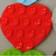 1 pieza [Aumento de precio bajo] Pegatina multifuncional de silicona con ventosa adhesiva doble cara en forma de corazón, soporte autoadhesivo para teléfono móvil con 15 ventosas - Multicolor - Ver 14