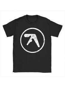 Camiseta Aphex Twin con Logo Icónico - Camiseta Unisex de Manga Corta con Cuello Redondo y Diseño de Marca Musical Icónica, Adecuada para Uso Casual y Fiestas, Lavable a Máquina (con Estampado de Logo). Una camiseta de manga corta adecuada para el hogar, uso diario, fiestas y viajes, perfecta como regalo para amigos o familiares. - Negro - Ver 6