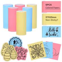 3 cuộn giấy nhãn cao cấp 57mm | Nhãn dán máy in mini dùng cho ghi chú học tập và in ảnh không dây - Nhiều màu - Xem 5