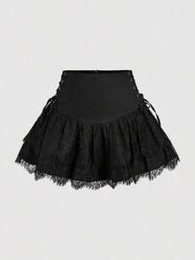 MOD Falda con cordón lateral bajo con fruncido - Negro - Ver 11