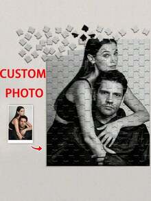 1pc Customized Photo Puzzle, Black And White Style, Personalized Puzzle, 300/500/1000 Pieces Available, Custom Photo Puzzle, Adult Customized Puzzle, Photo Puzzle, Family Memories, Family Portrait,, Parents, Girlfriend, Couples, Wife, Puzzle Enthusiasts, Mother's Day, Father's Day, Family, Anniversary, Wedding ,Forever Love, Date Night - Couple Style - View 7