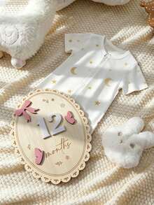 Wooden Double-Sided Milestone Sign Set, Interchangeable Milestone Cards Set, Double-Sided Baby Milestone Birth Announcement Board, Newborn 1-12 Months Photo Props, Numbered Month Growth Commemorative Photo Props, These Photo Prop Cards Are Perfect For Announcing Pregnancy Or Announcing The Arrival Of Your Baby, Newborn Welcome Sign - Multicolor - View 4