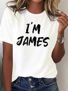Camiseta Cómodara Mujer con Estampado de Nombre Interesante - Código Puro - Blanco - Ver 2