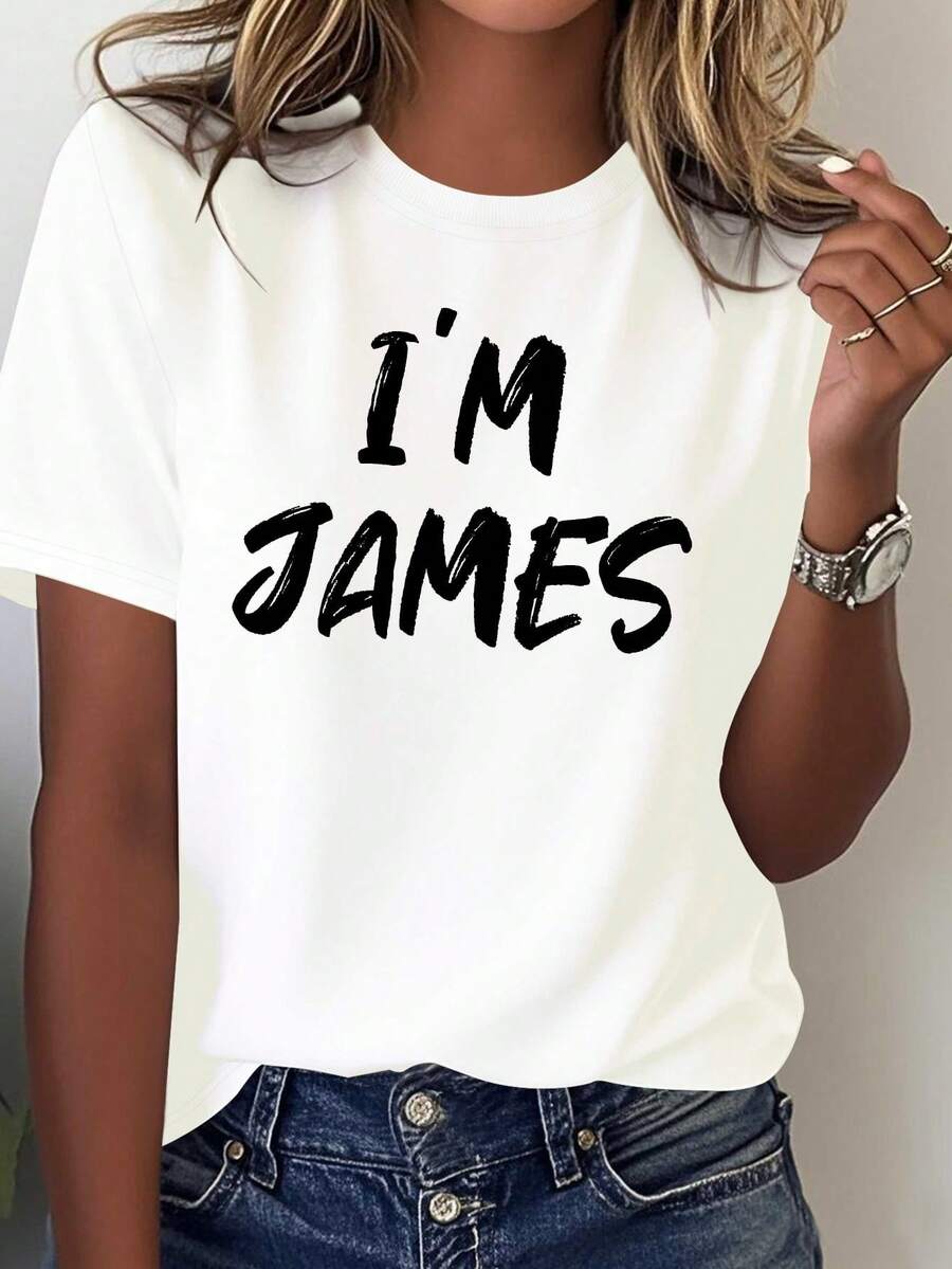Camiseta Cómodara Mujer con Estampado de Nombre Interesante - Código Puro