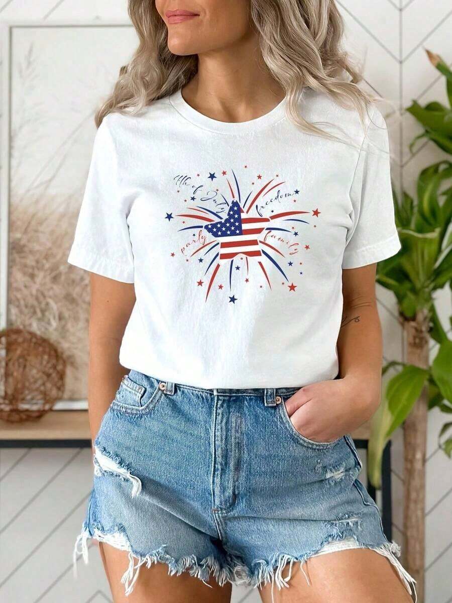 Short-Sleeved T-Shirt For Women With The Lyrics "Oh My God, Spoiled By My Husband" - White - View 1