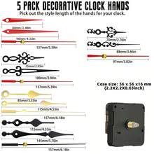 3 piezas Kits de movimiento de reloj de cuarzo, longitud del eje: 2 piezas de 16 mm, 1 pieza de 23 mm, incluye 5 pares de manecillas de reloj, adecuado para reloj de pared, reloj de escritorio, reparación, reemplazo y bricolaje, ideal para decoración del hogar y la oficina, un regalo pensado para los entusiastas de los relojes - Multicolor - Ver 3