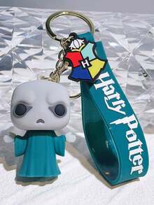 Móc khóa hoạt hình Harry Potter, tượng nhỏ Ron, Hermione, Voldemort dễ thương, phụ kiện túi xách nam và nữ, đồ trang trí treo, 2 móc khóa silicon 3D trường học phép thuật, vòng chìa khóa làm bằng cao su mềm PVC. - Nhiều màu - Xem 5