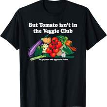 But Tomato Isn't In The Veggie Club Funny Food T-Shirt - Black - View 1