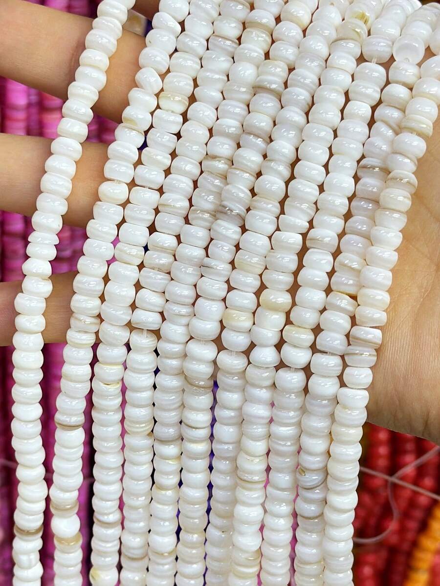 1 chuỗi hạt vỏ sò tự nhiên nước ngọt hình dạng bất thường, 6-8mm, làm thủ công, nguyên liệu tự làm vòng tay, vòng cổ và trang sức. - Nhiều màu - Xem 1