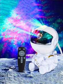 Astronaut Hugging Moon For Galaxy Night Light With 8 Modes, Remote Control & 360° Rotation - USB Powered LED Star Projector For Bedroom Decor, Game Room, Home Theater Ceiling - Perfect For Christmas & Halloween - Colored Light - View 1