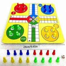 飞行棋套装，1-4人互动家庭棋盘游戏，棋盘可作鼠标垫使用 - 彩色 - 查看 2