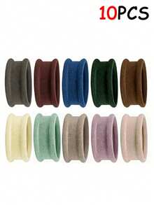 10/5/1pc High Elastic Extra Wide Seamless Hair Tie, Fashionable & Elegant - Hair Ties That Won't Damage Hair, Suitable For Women To Tie High Ponytail,Travel,Birthday - Multicolor - View 6