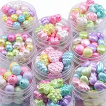 20-200pcs ABS Faux Pearl Mixed Color Pearl, Plum Blossom, Pumpkin, Pentagram, Heart Shaped Beads For DIY Handmade Bracelet Accessories - Pearlescent Beads - View 4