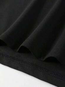 Camiseta hombre cuello redondo y manga corta. Estilo casual con estampados modernos y cómodos. Para hombres y mujeres, estilo pareja, pareja, camiseta de manga corta con estampado de moda - Negro - Ver 5