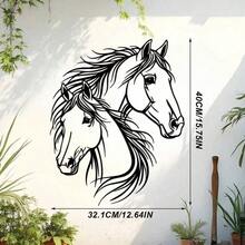 1pc, Galloping Horse Metal Line Sculpture - 40cm/15.75in - Modern Laser Cut Metal Wall Decor - Iron Wall Art, Indoor/Outdoor Home Yard Balcony Decoration - Elegant Wall Hanging Ornament - Barn Entrance Metal Decor - Western Enthusiast Gift - Black - View 5