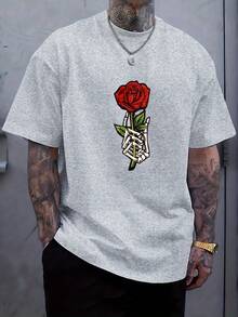 Xiangpan Ming' de Camisetas de Moda Casual de Hombre con Cuello Redondo, Tops Versátiles para Ropa de Verano de Hombre - Negro - Ver 7