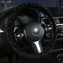 Luxury Rhinestone Steering Wheel Cover, Exquisite Full Diamond Fashionable Girly Style, Skin-Friendly And Wear-Resistant, Non-Slip, Full Coverage Protection, Easy Installation, Fits Most Car Models, Women's Car Accessory. - Diamond-encrusted Steering Wheel Cover - View 4
