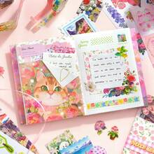 Set Hadiah Perencana Bunga Musim Semi, Stiker Bunga Musim Semi Edisi Terbatas, Set Hadiah Buku Catatan Bahan Tanaman, Buku Catatan Catatan Cepat - 1 Set - View 3