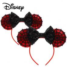 Băng đô tai chuột Mickey của Disney với nơ đen đỏ hình mạng nhện, phụ kiện chụp ảnh giá trị cao, đa chức năng thiết thực, vật dụng cần thiết cho các bữa tiệc công viên giải trí ngoài trời, phù hợp cho sử dụng hàng ngày/sinh nhật/ngày lễ, phụ kiện trang phục, trang trí tiệc sinh nhật, vật dụng cần thiết ở khách sạn, phụ kiện phong cách cổ tích dễ thương. - Xem 2