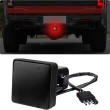 1 Pack Brake Red Light Trailer Hitch Cover Square Red Lens With 15 LED Brake Lights,12V Smoked Tail Lights Fits 2" Receiver, Tow Hitch Driving Brake Lamp Automotive Exterior Accessories With 4-Pin Adapter For Towing Truck RV SUV - Black - View 9