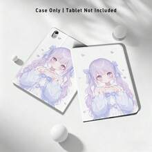 1个带笔槽的翻盖式桌面保护套，可爱卡通女孩图案，兼容荣耀Pad 8/9/10、荣耀GT 11.5英寸/X7/X8A/X8Pro/X9/X9Pro/V9/V8 Pro、MatePad SE 11英寸/MatePad 11英寸/11.5英寸、MatePad Pro、苹果第十代/11 2025（A16）、A9/A9+/A11/S11/S10 FE+，具备自动休眠/唤醒功能，适合作为返校季、情人节、节日礼物。 - 彩色 - 查看 8