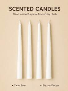 Juegos de velas aromáticas en forma de pilar romano con forma de cono, sin humo negro, con fragancia, que pueden arder durante 4 horas. Las propias velas tienen fragancia. Velas decorativas para el hogar que, combinadas con portavelas, crean una decoración muy atmosférica. Adecuadas para la decoración del hogar, reuniones, decoración de mesas, regalos festivos, cenas, banquetes/fiestas, relajación/meditación, iluminación ambiental. - vela larga blanca - Ver 2