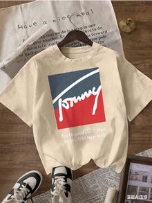 amiseta de Manga Corta con Estilo Vintage Americano y Texto "The Original Mark",Camiseta de manga corta de moda para primavera y verano de 2026, hecha en México, 180 gramos. Estampado de dibujos animados, modelo de pareja, apta para uso interior o exterior. Cuello redondo, unisex, ideal para oficina y ocio. Paquete de una pieza. - APR-P631577SLNDXZGY390 - Ver 4