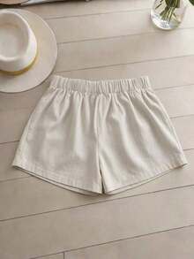 Conjunto de 2 piezas de mujer tejido a rayas de estilo elegante para el verano - Albaricoque 3 - Ver 3