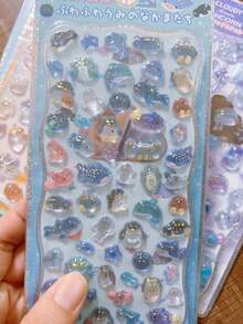 Pegatinas de cristal con burbujas del mundo submarino 3D, pegatinas de botellas a la deriva con relieve de lámina, decoraciones lindas DIY para cuadernos, álbumes de fotos y fundas de teléfono - Multicolor - Ver 11