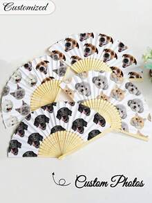 客製化姓名 Logo 婚禮扇，經典 DIY 扇，時尚且獨特，送給女朋友、家人、媽媽、朋友、寵物的理想禮物，適合畢業典禮與婚禮 - 彩色 - 查看 6