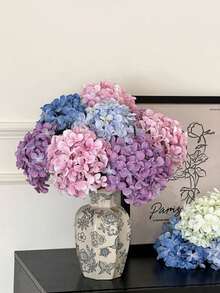 1 Piece Of Artificial Hydrangea, Silk Flower, Fake Flower, Fake Hydrangea, Flower Arrangement, Home Decoration, Wedding Decoration, Party Supplies, Centerpiece, Bouquet, Artificial Flower, Emperor Flower, Decoration, Artificial Flower - Multicolor - View 5