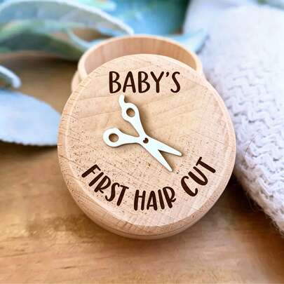 Baby's First Hair Cut Wooden Keepsake Box Newborn Baby Hair Locket Storage Organizer Baby Shower Birthday Gift Baby Stuff Baby Essentials Baby Shower Gift Newborn Essential